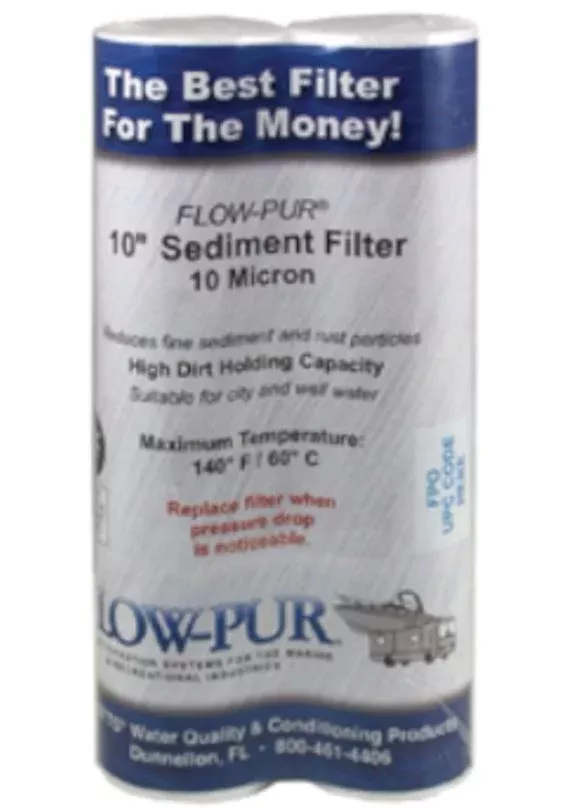 10 Micron 10-Inch Water Filter for City or Well Water - Pack of 2