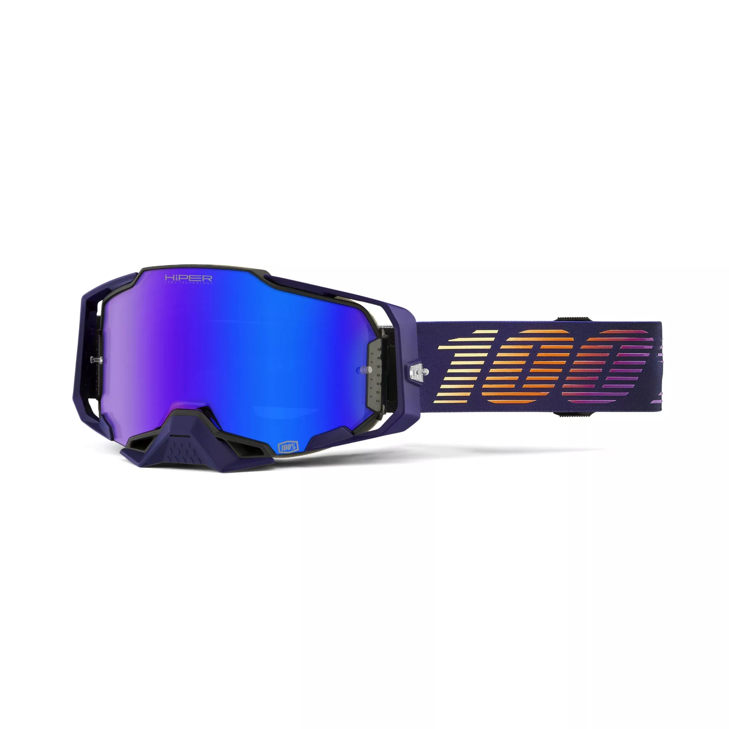 100-PERCENT ARMEGA HIPER GOGGLE AGENDA W/BLUE MIRROR LENS - 610-5158