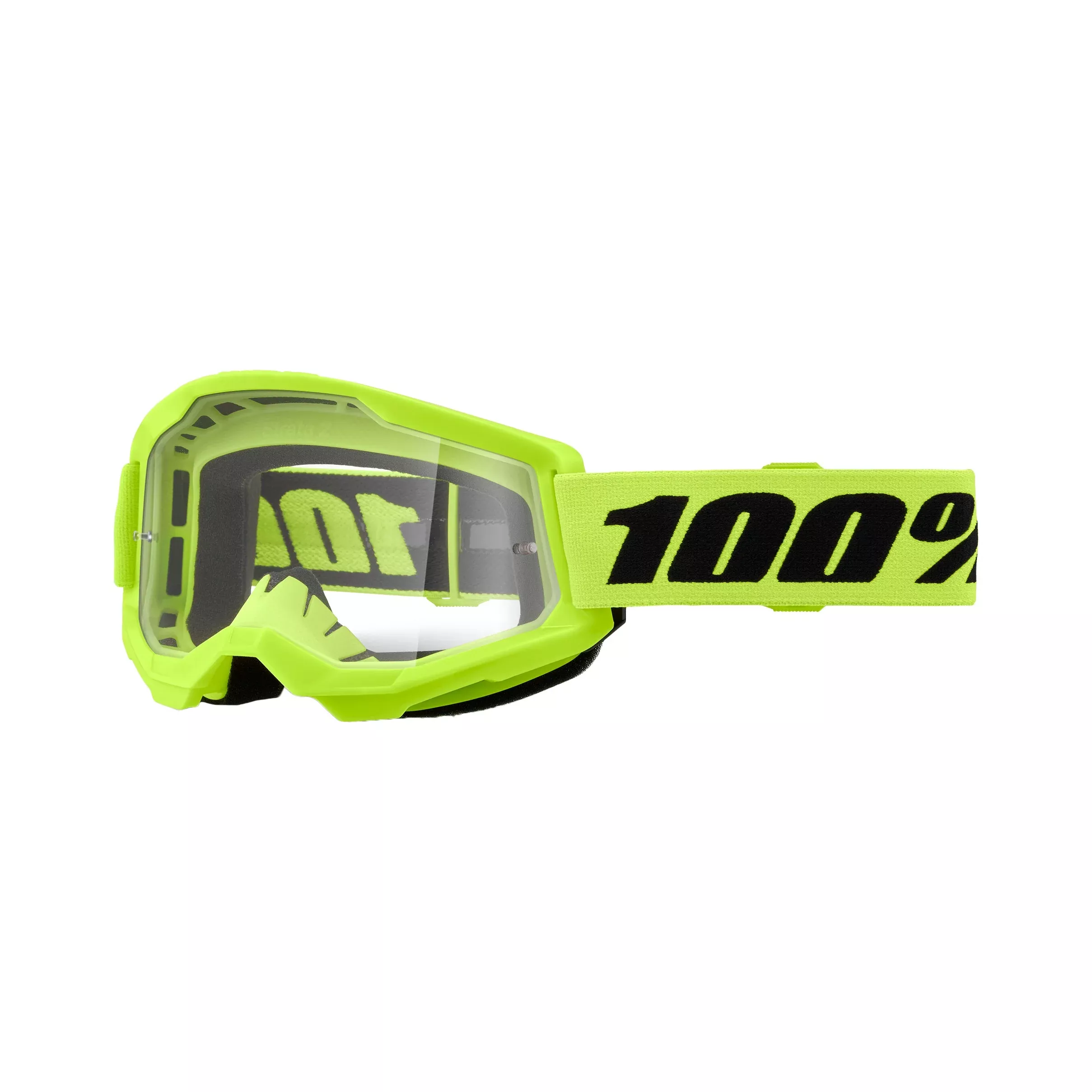 100-PERCENT STRATA 2 GOGGLE NEON YELLOW CLEAR LENS - 610-5224