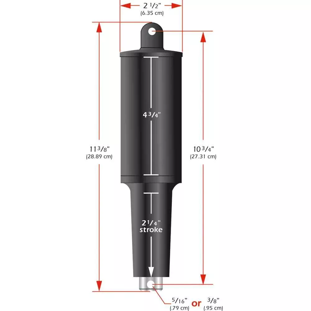 101XD Extreme Duty Actuator - 12V - 2 1/4" Stroke - 3/8" Hardware