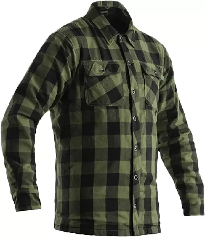 102115GRN-40 Rst Kevlar Lumberjack Ce Shirt Green Check Textile Sm