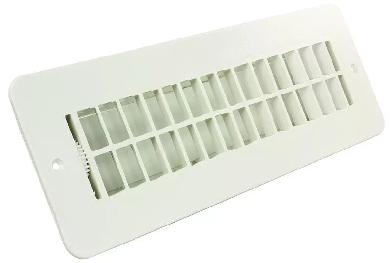 11-7/8 x 4-1/4 White Floor Register with Adjustable Damper
