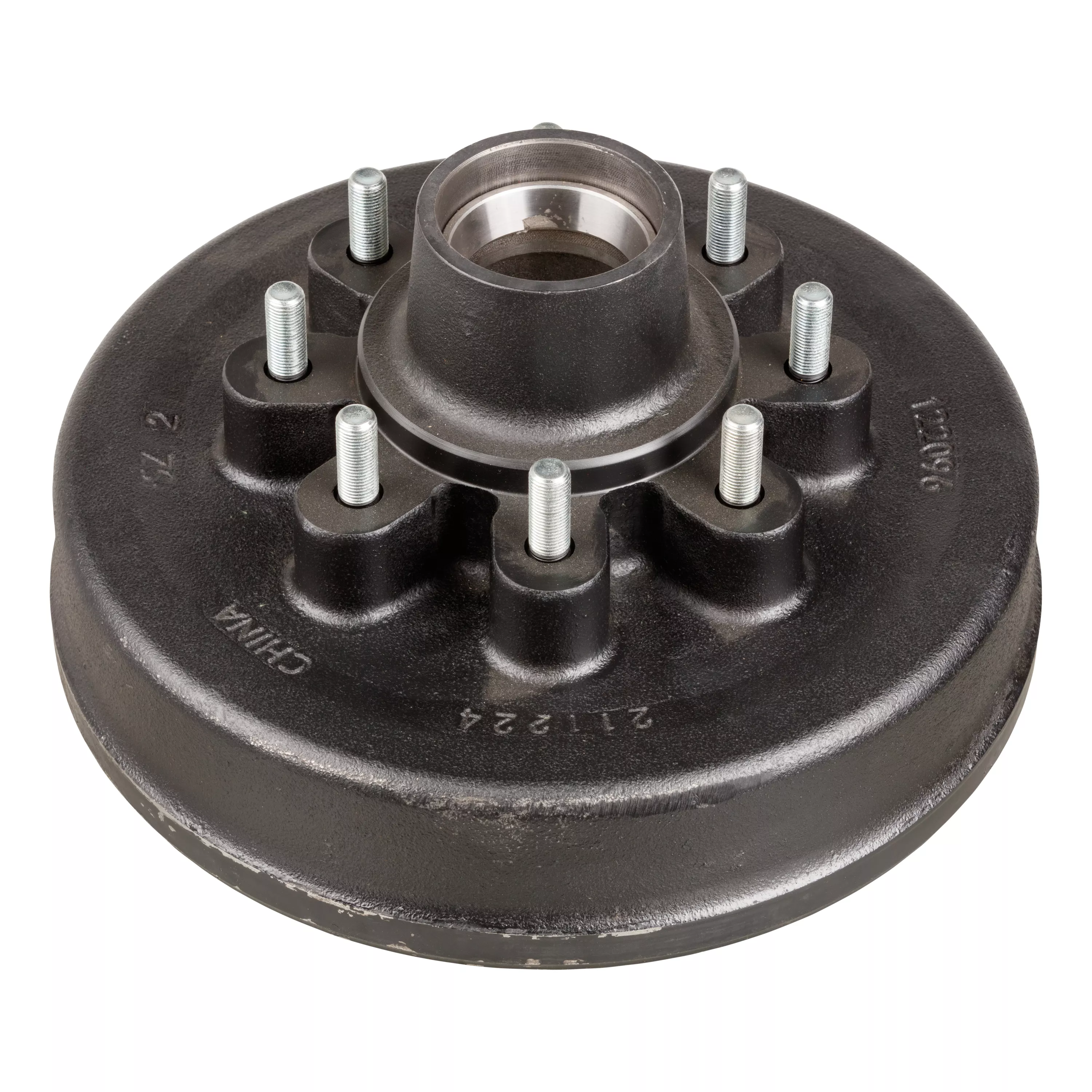 122096 - 12" Brake Hub with Races & Wheel Studs - 7,000-lb. Axles, 8 on 6-1/2" Bolt Pattern, 1/2" Stud Size (Bulk Pallet)