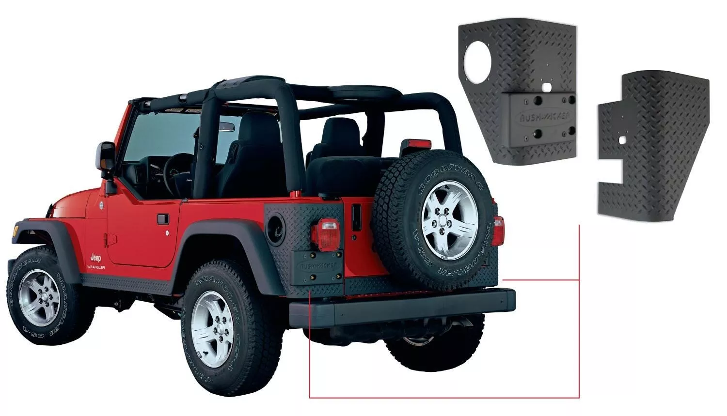 14004 - Trail Armor Rear Corner - 1997-2006 Jeep Wrangler