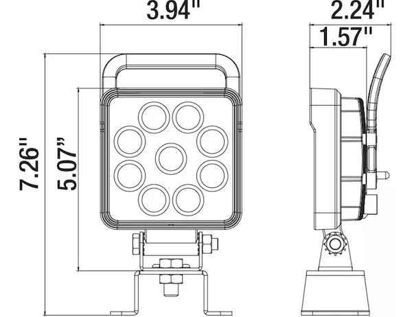 1492193 - 4 Inch Square LED Flood Light with Switch and Handle