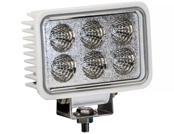 1493218 - 4 Inch by 6 Inch Rectangular LED Clear Spot Light With White Housing