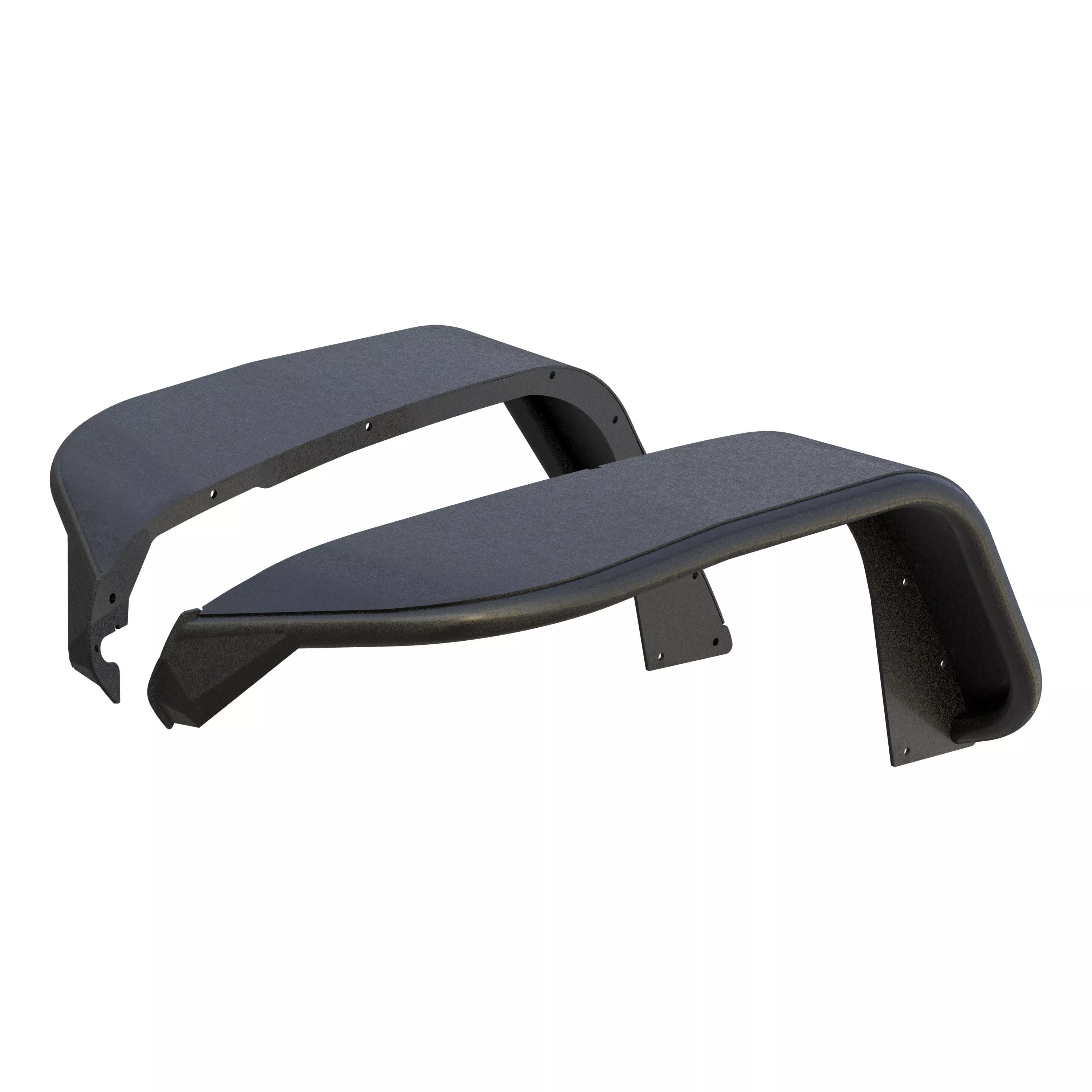 1500203 - Textured Black Aluminum Front Jeep Wrangler JL, Gladiator JT Fender Flares - 2020-2026 Jeep Gladiator, 2018-2026 Jeep Wrangler