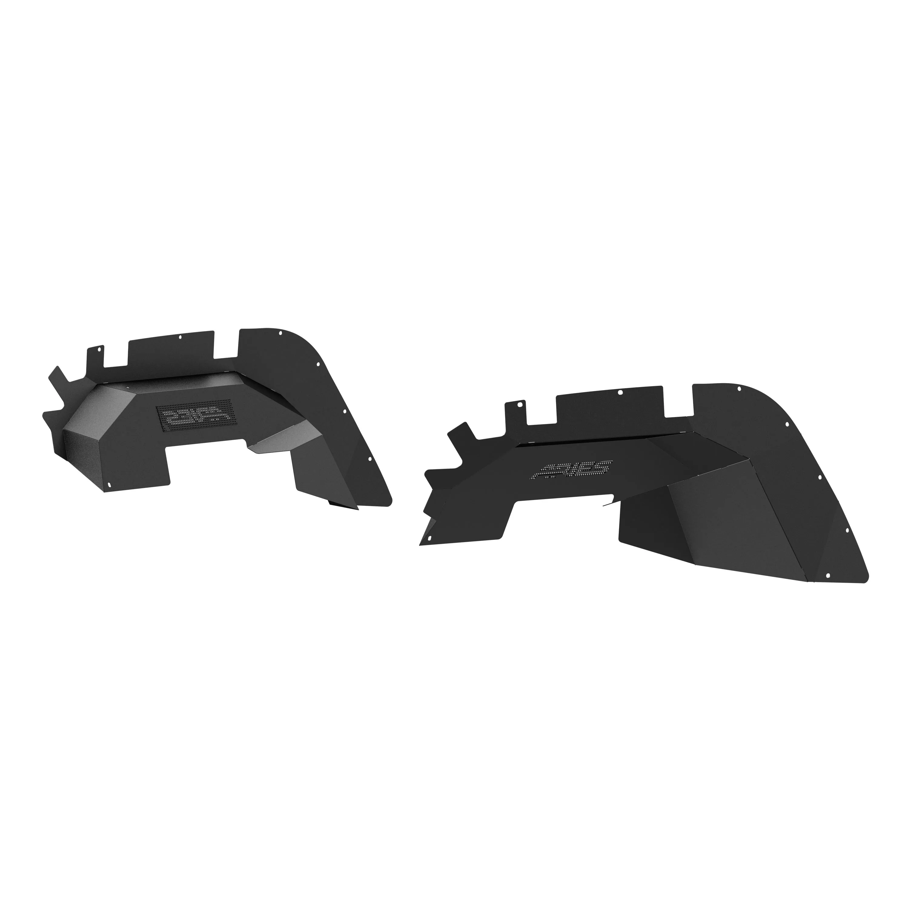 1500550 - Black Aluminum Front Jeep Wrangler JL Inner Fender Liner Wheel Well Guard Covers - 2020-2026 Jeep Gladiator, 2018-2026 Jeep Wrangler