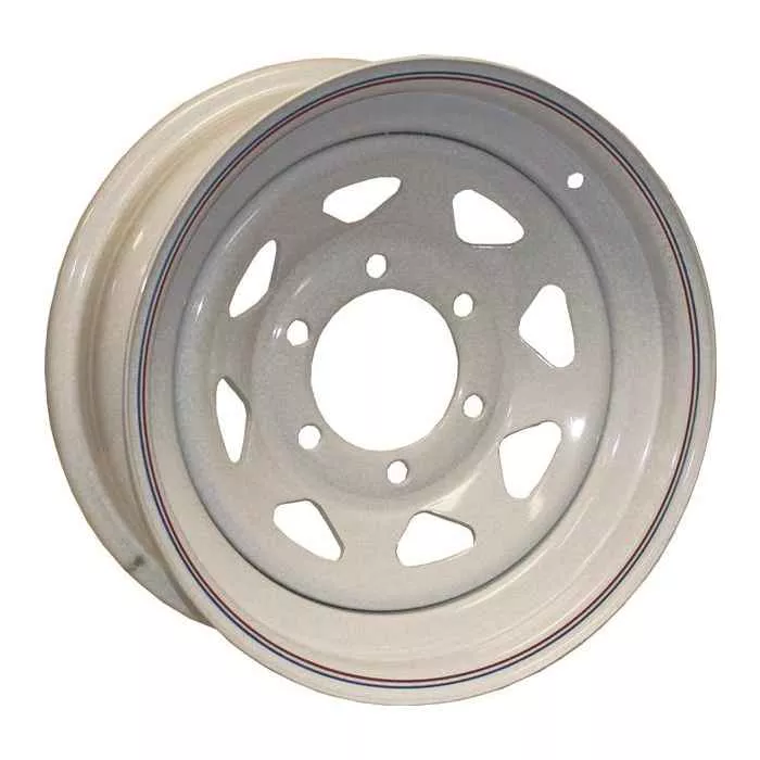 16X6 Trailer Wheel Spoke 8H-6.5 White Striped