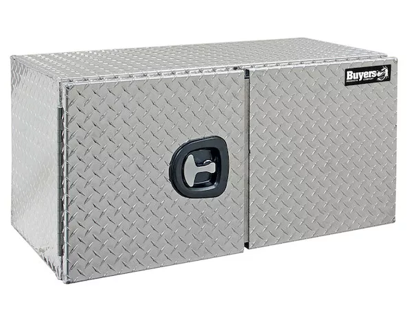 1702235 - 24x24x36 Inch Diamond Tread Aluminum Underbody Truck Box - Double Barn Door, 3-Point Compression Latch
