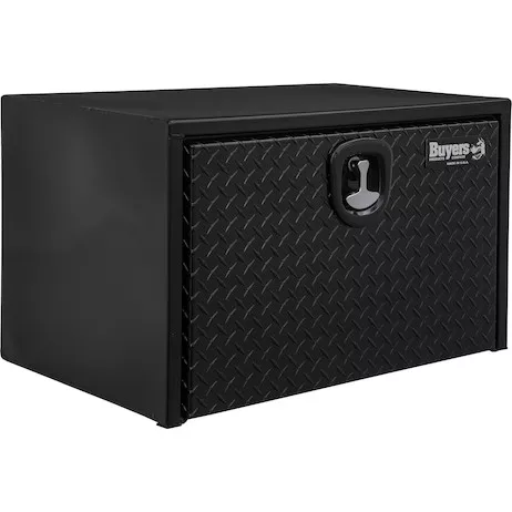 1702500 - 18x18x24 Inch Gloss Black Steel Underbody Truck Box With Aluminum Door