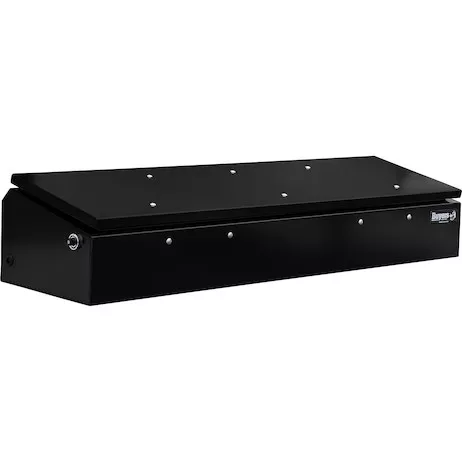 1703945 - 14x20x72 Heavy-Duty Gloss Black Steel Flatbed Cross Bed Truck Tool Box