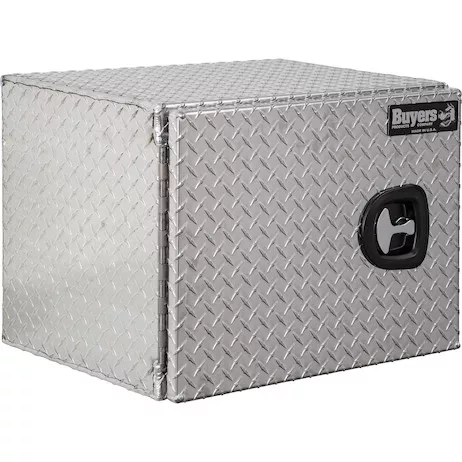 1705200 - 18x18x24 Inch Diamond Tread Aluminum Underbody Truck Box - Single Barn Door, Compression Latch