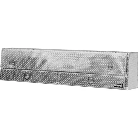 1705661 - 21x13x96 Inch Diamond Tread Aluminum Pick-Up Truck Contractor With Lower Drawers Topsider