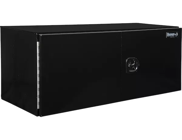 1705845 - 24x24x60 Inch Black Smooth Aluminum Underbody Truck Tool Box - Double Barn Door, 3-Point Compression Latch