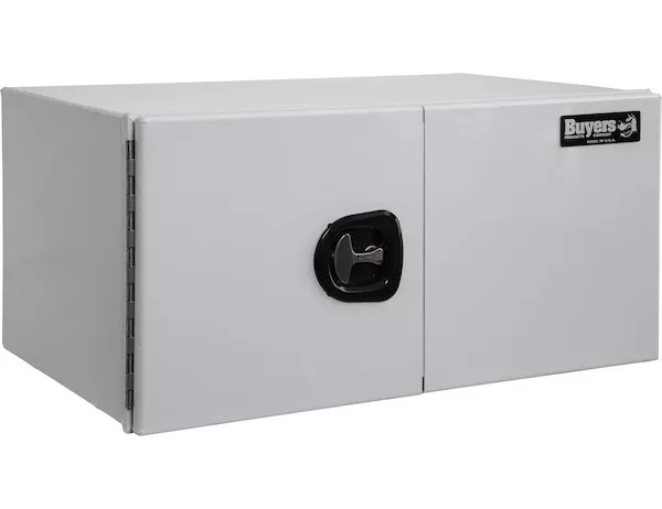 1706920 - 18x24x36 Inch Pro Series White Smooth Aluminum Underbody Truck Box - Double Barn Door, 3-point Compression Latch