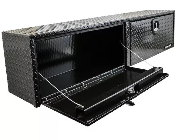 1721556 - 16x13x88 Inch Gloss Black Diamond Tread Aluminum Topsider Truck Box