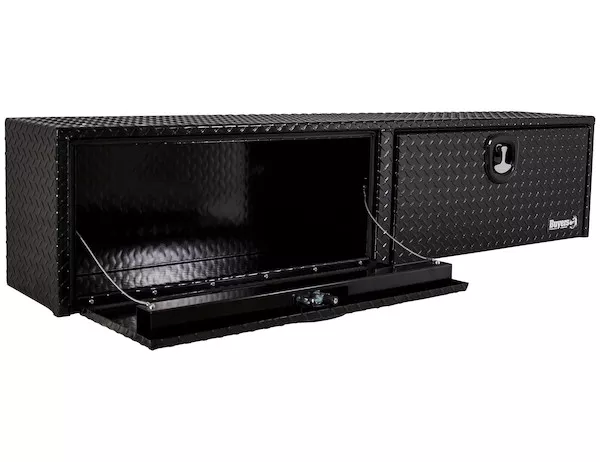 1721565 - 18x16x90 Inch Gloss Black Diamond Tread Aluminum Topsider Truck Box