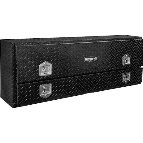 1725640 - 21x13x72 Inch Gloss Black Diamond Tread Aluminum Pick-Up Contractor With Lower Door