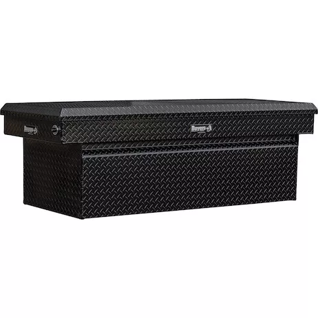 1729450 - 23x27x71 Inch Gloss Black Diamond Tread Aluminum Crossover Truck Box
