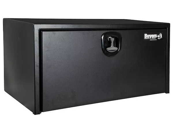 1734505 - 24x24x36 Inch Textured Matte Black Steel Underbody Truck Box with 3-Point Latch