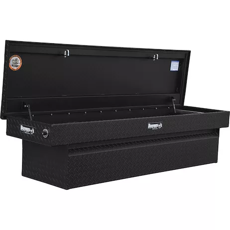 1739435F - 18x20x71 Inch Textured Matte Black Diamond Tread Aluminum Crossover Truck Tool Box, Keyed Alike For Fleets
