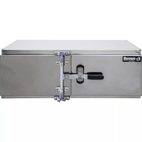 1763103 - 18x18x48 Inch Smooth Aluminum Barn Door Underbody Truck Tool Box Series with Stainless Steel Doors - Double Barn Door, Cam Lock Hardware