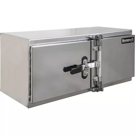 1763142 - 24x24x48 Inch Smooth Aluminum Barn Door Underbody Truck Tool Box Series with Stainless Steel Doors - Double Barn Door, Cam Lock Hardware