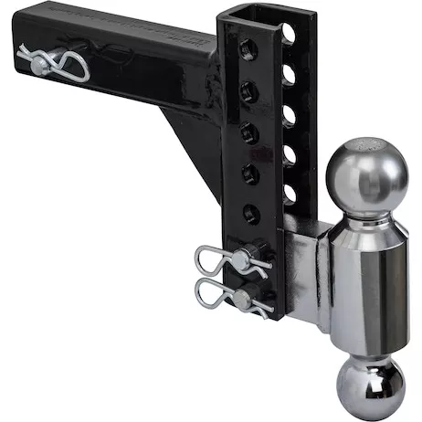 1802600 - Adjustable Dual Ball Hitch with 2" & 2-5/16" Towing Balls for 2" Hitch Receivers - 5" Drop
