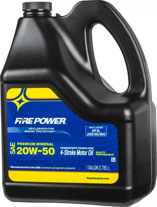 196974 Fire Power Mineral 4-Stroke Oil 20W-50 Gal 4/Case