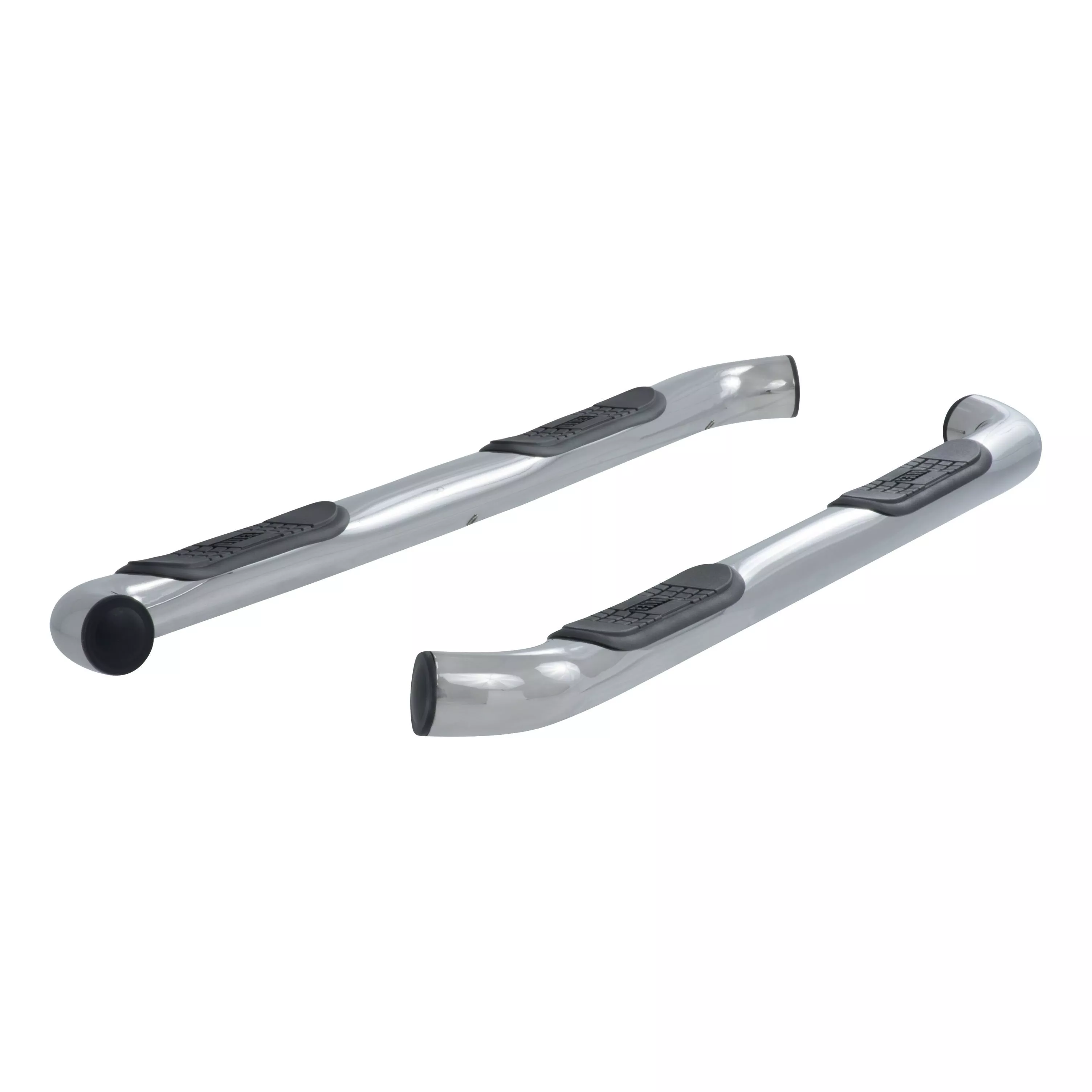 202009-2 - 3-Inch Round Polished Stainless Steel Nerf Bars, No-Drill, Fits Select Toyota Tacoma - 2005-2023 Toyota Tacoma