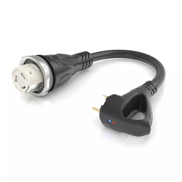 2021123856 - Pigtail Adapter - 50A Connector to 30A Plug, Black #FP5030R-SB