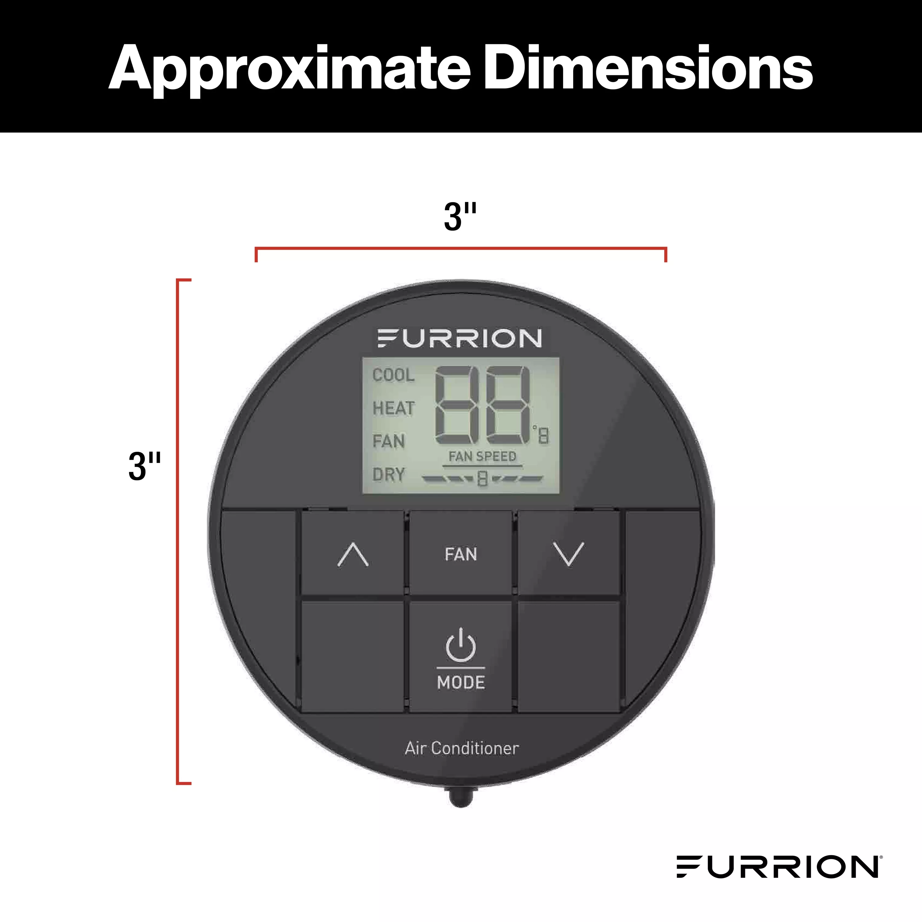 2021130946 - Chill Standard Single-Zone Backlit LED RV Wall Thermostat - 2 Fan Speeds, Black (R410A Refrigerant Compatible) #FACW10ESSA-BL