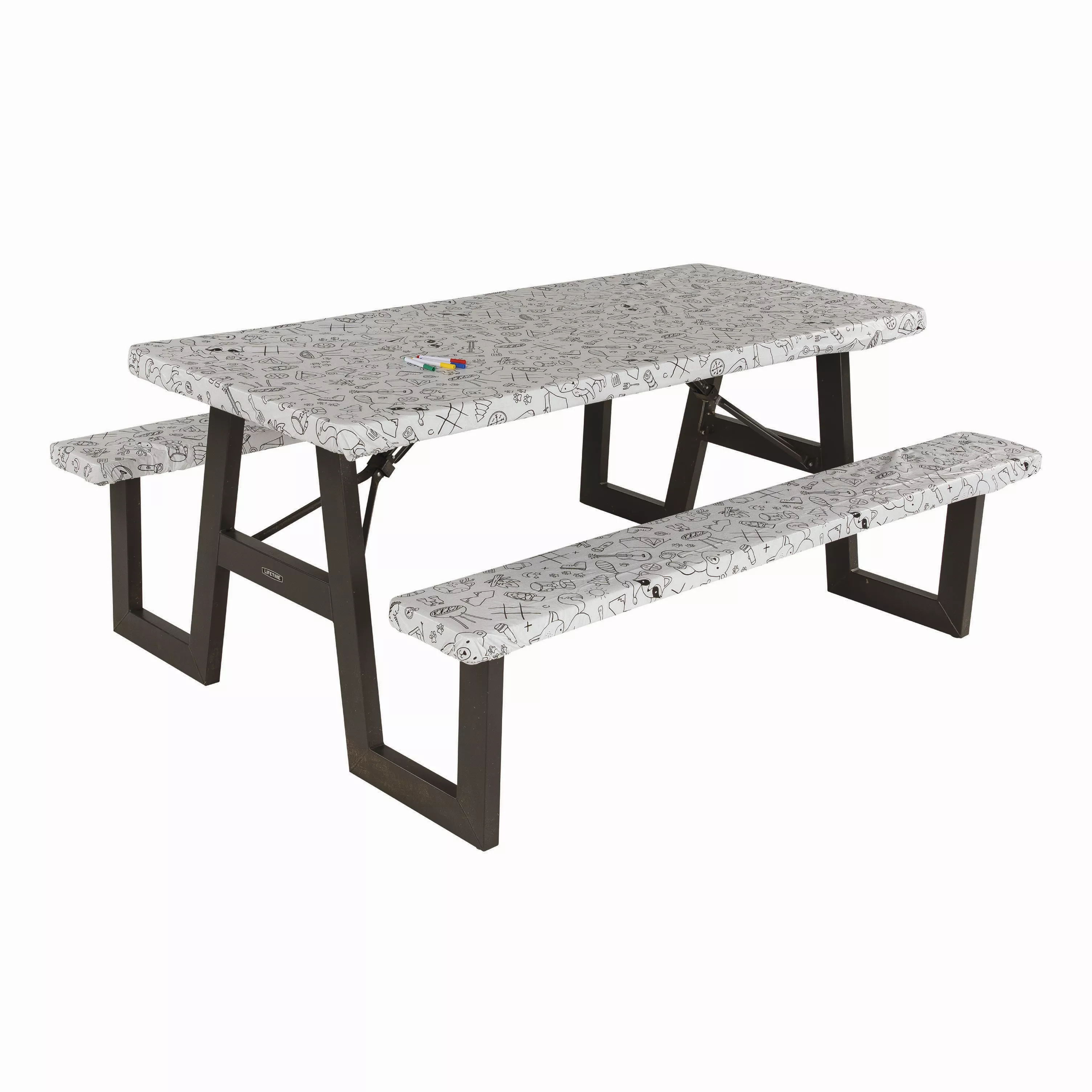 2023051696 - Vinyl Tablecloth with Bench Covers - Color Escape