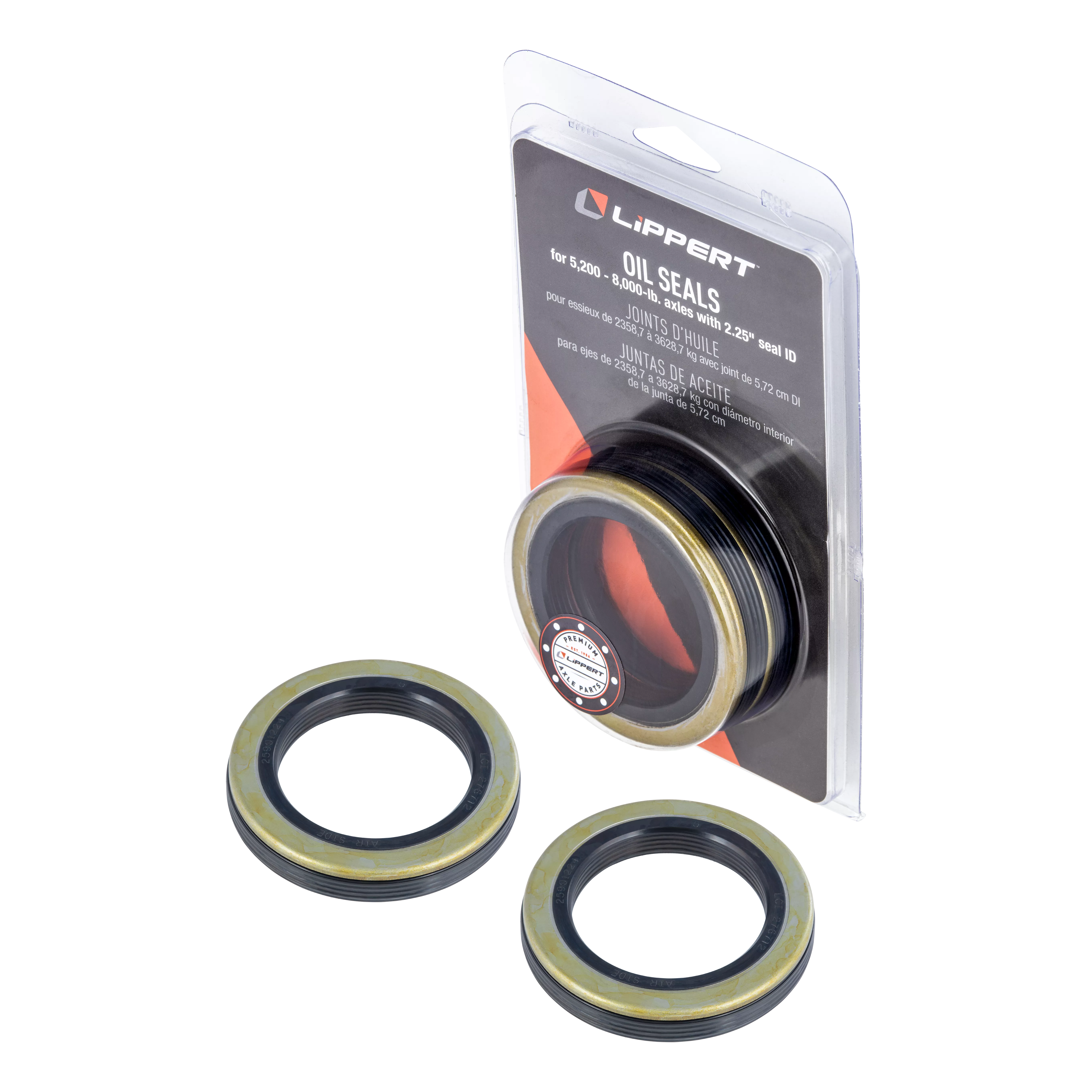 2023134018 - Unitized Oil Seal - 5,200-8,000-lb. Axles, 2.25" Spindle Shaft Diameter, 3.371" Hub Bore Diameter (2-Pack)