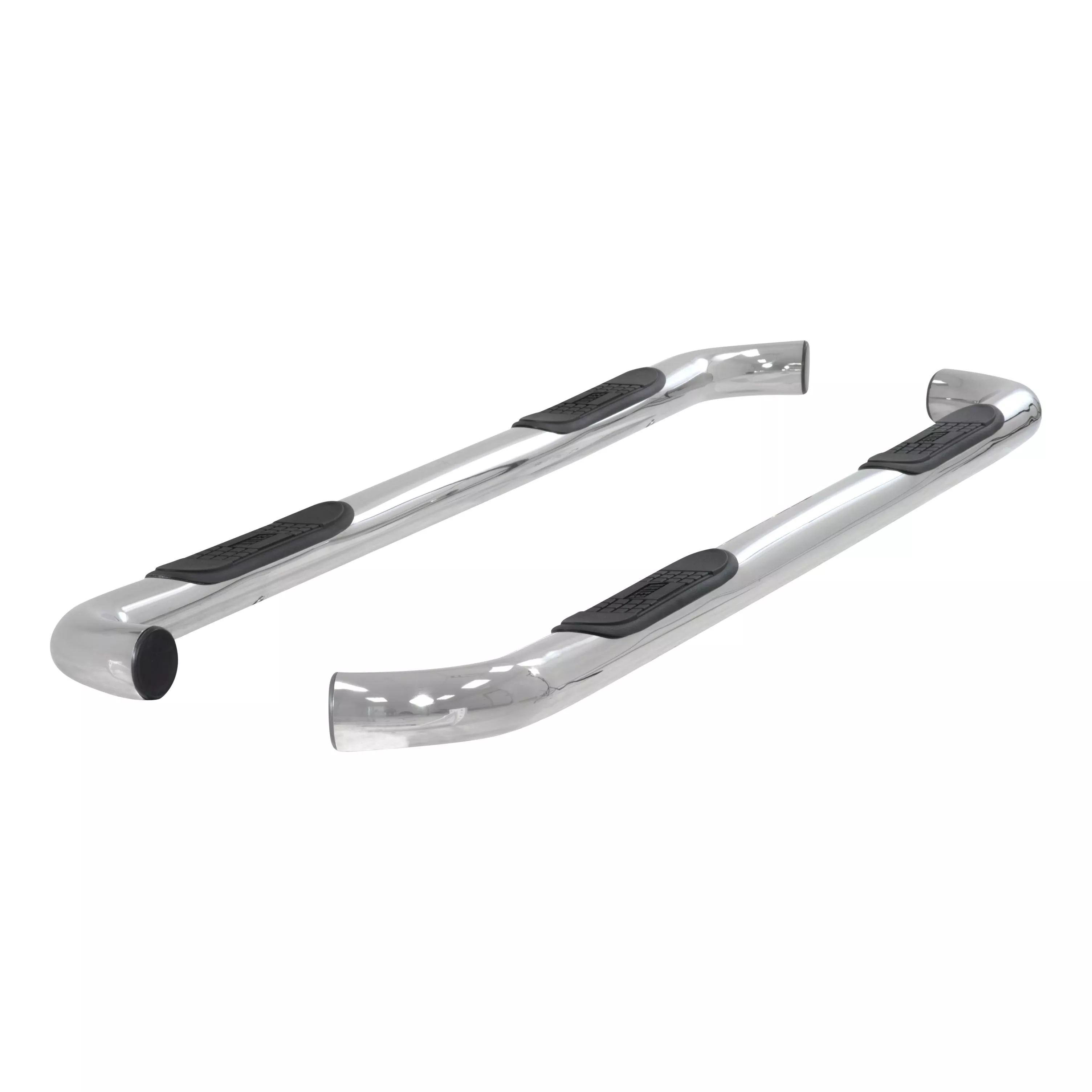 203039-2 - 3-Inch Round Polished Stainless Steel Nerf Bars, No-Drill, Fits Select Ford F-150 - 2009-2014 Ford F-150