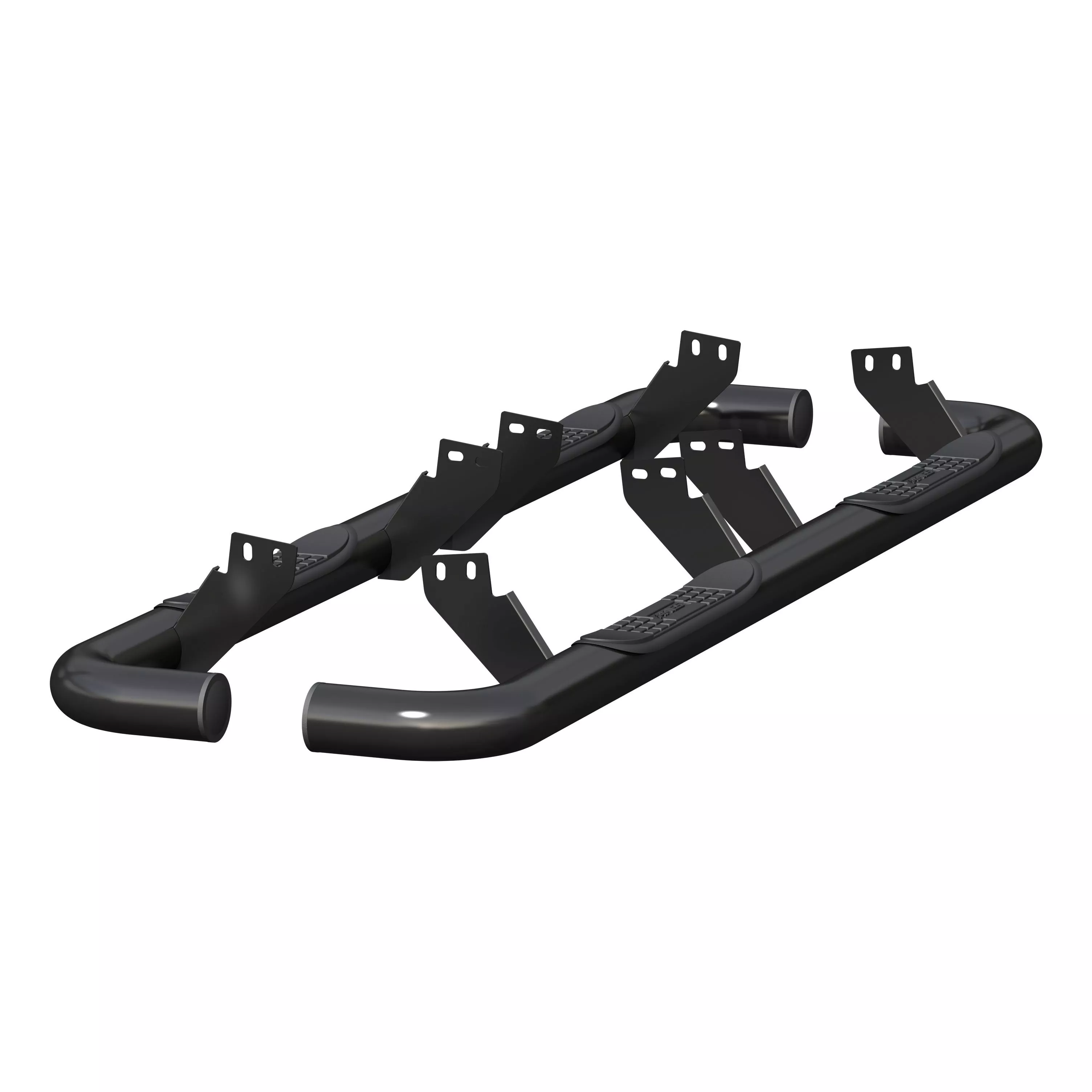 204075 - 3-Inch Round Black Steel Nerf Bars, No-Drill, Fits Select Hummer H2 - 2003-2009 Hummer H2