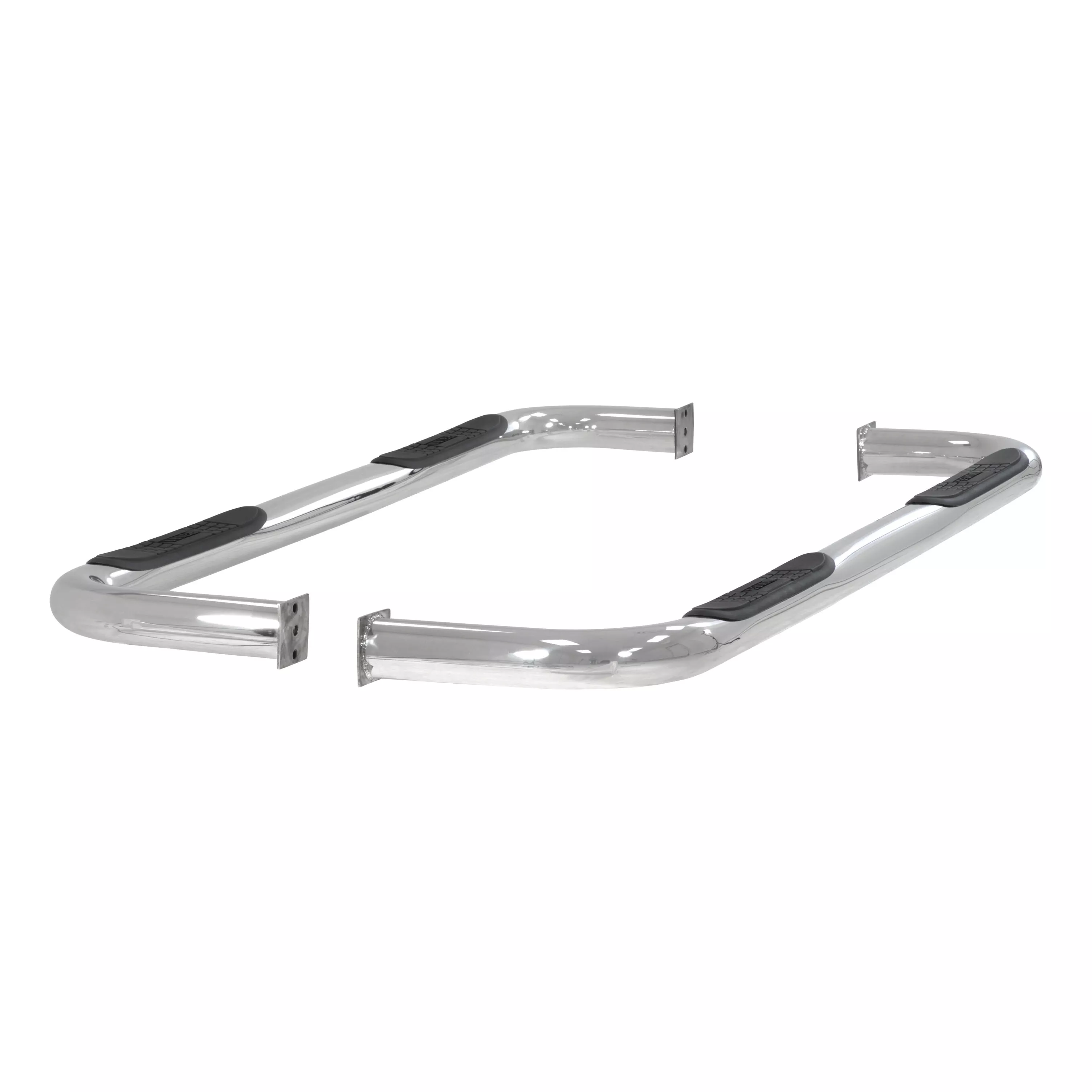 205003-2 - 3-Inch Round Polished Stainless Steel Nerf Bars, No-Drill, Fits Select Dodge Ram 1500 - 1998-2000 Dodge Ram 1500