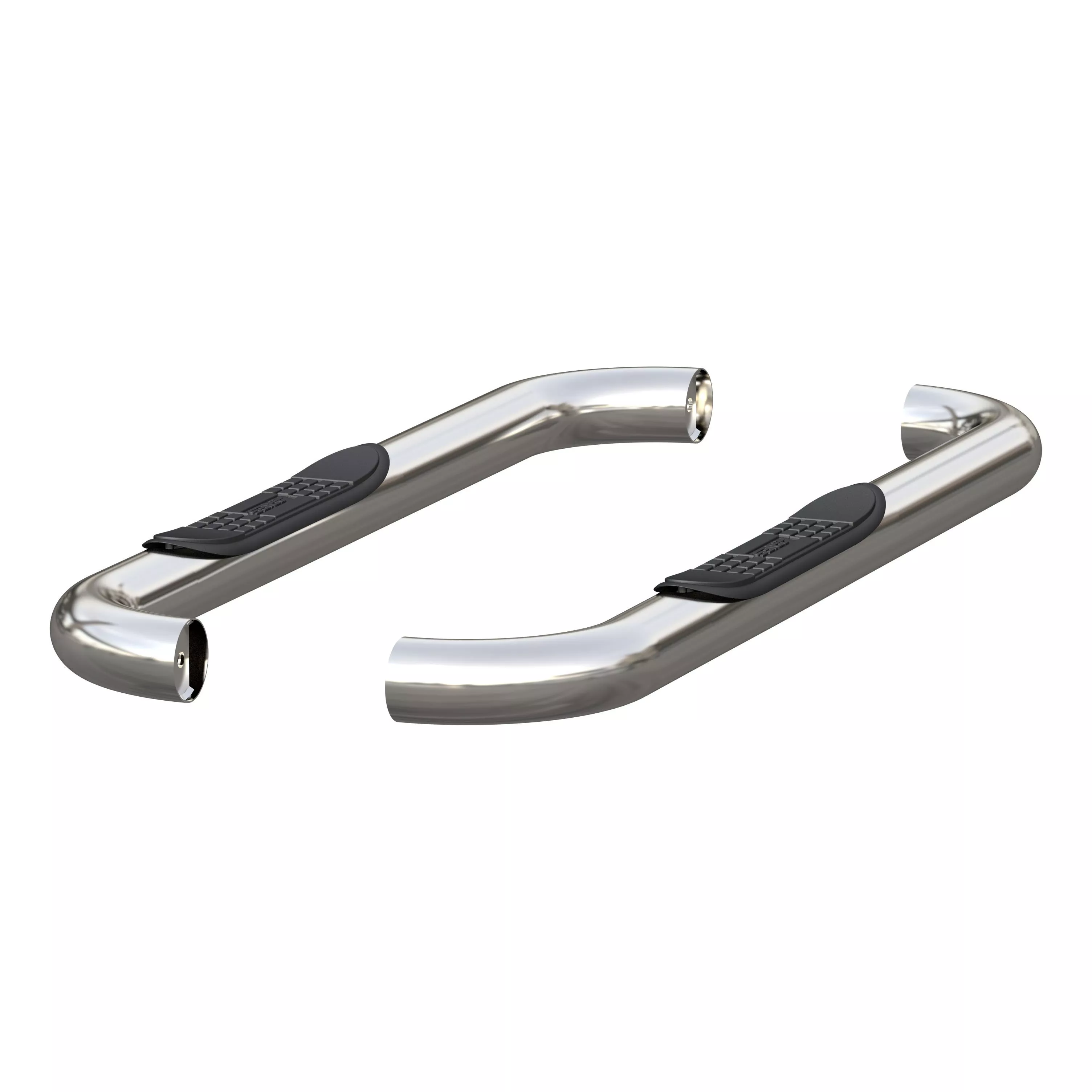 205039-2 - 3-Inch Round Polished Stainless Steel Nerf Bars, No-Drill, Fits Select Dodge, Ram 1500, 2500, 3500 - 2011-2026 Ram 2500 and more