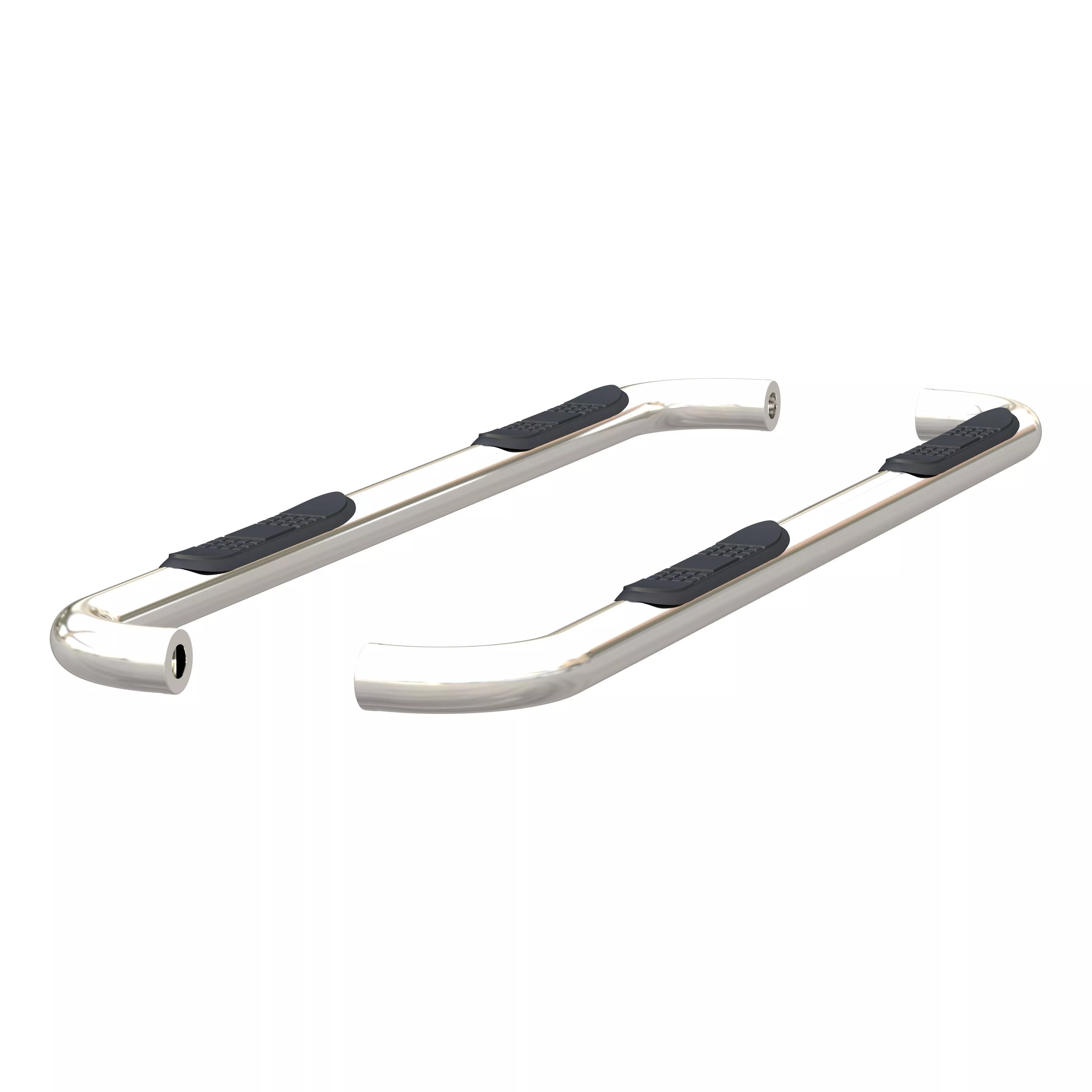 205045-2 - 3-Inch Round Polished Stainless Steel Nerf Bars, No-Drill, Fits Select Ram 1500 - 2019-2026 Ram 1500