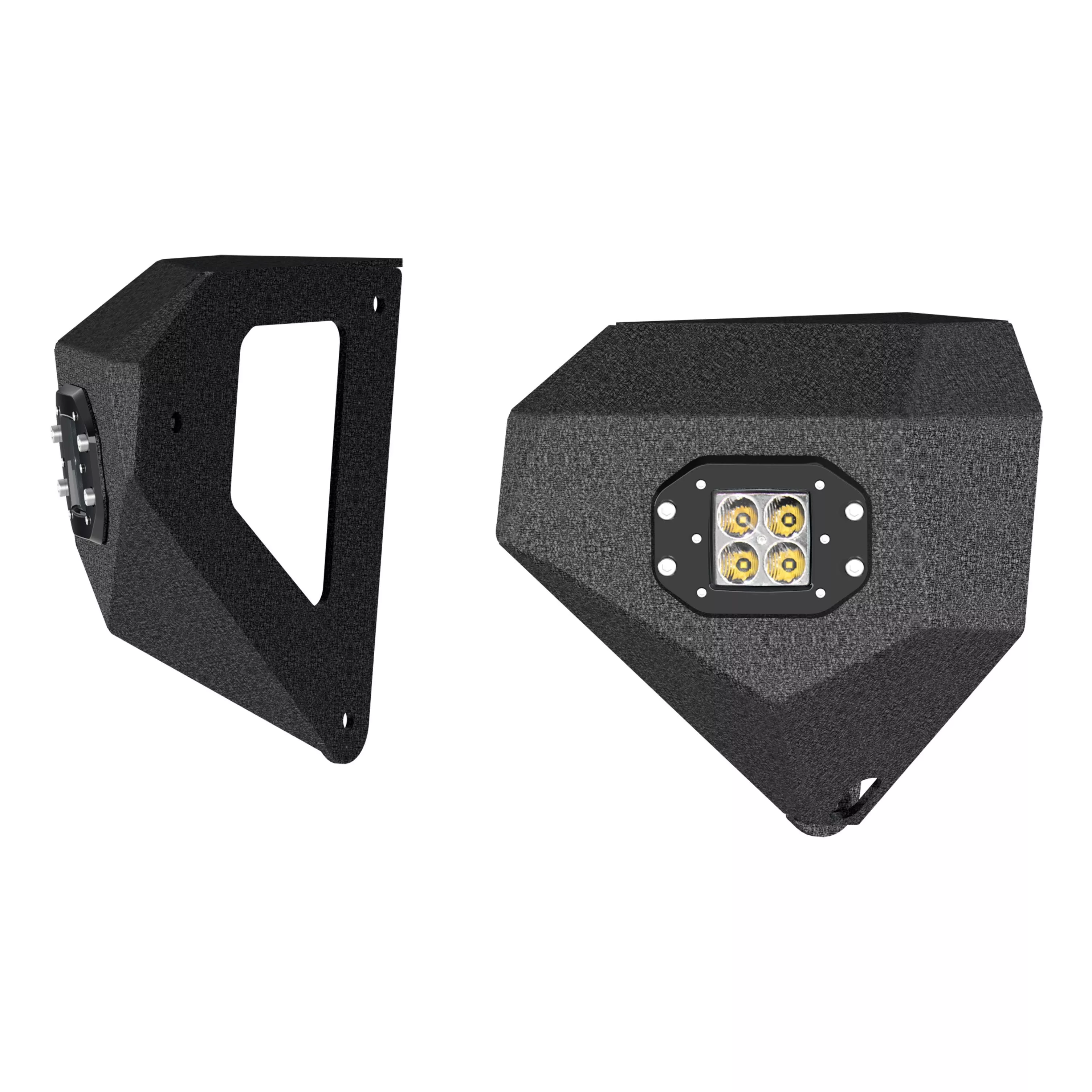 2081205 - TrailChaser Black Aluminum Front Bumper LED Light Corners Only, Select Jeep Wrangler JK, JL, Gladiator - 2020-2026 Jeep Gladiator and more