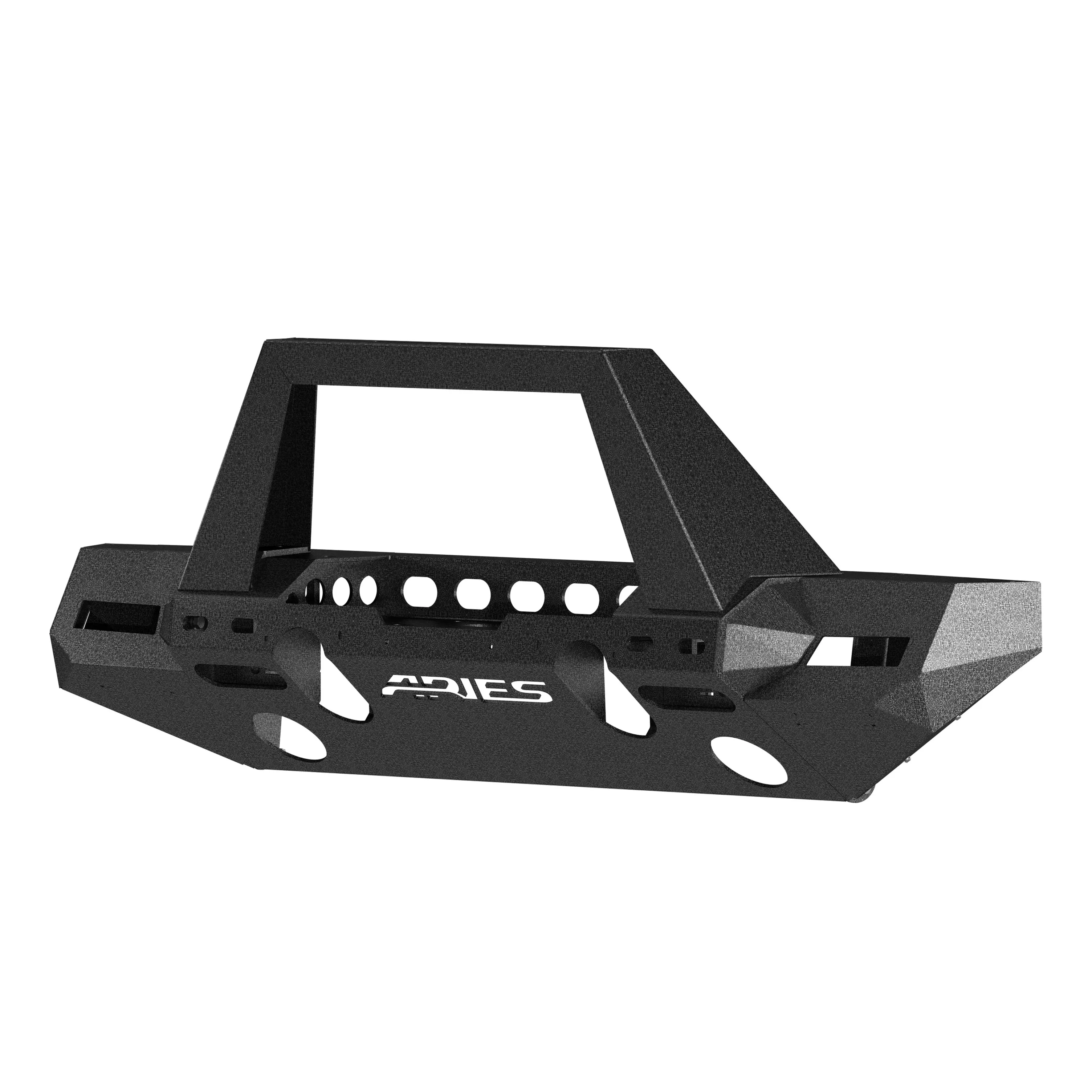 2082099 - TrailChaser Black Aluminum Front Bumper with Brush Guard and Winch Mount, Select Jeep Wrangler JL, Gladiator - 2018-2026 Jeep Wrangler and more