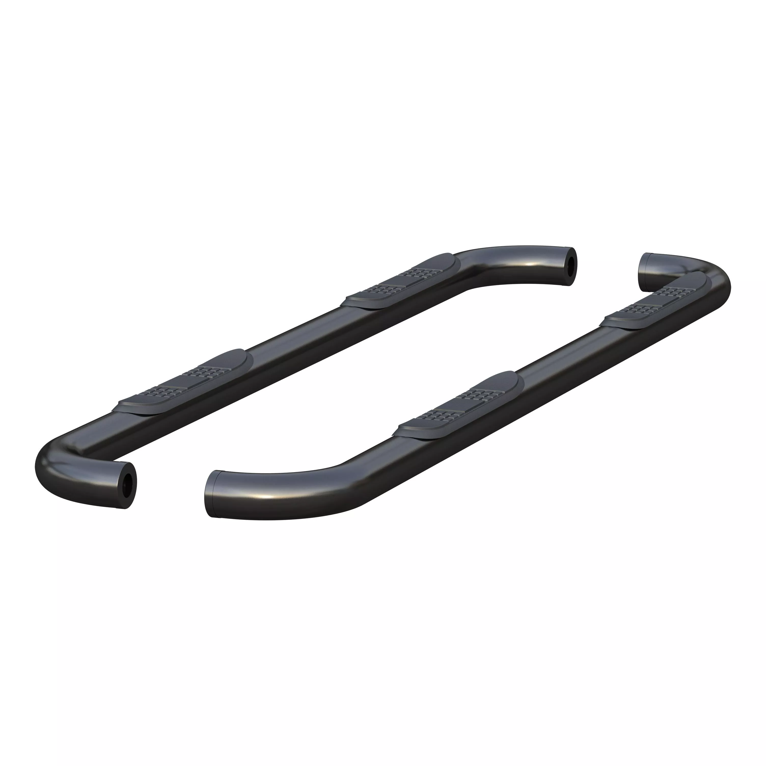 215045 - 3-Inch Round Black Stainless Steel Nerf Bars, No-Drill, Fits Select Ram 1500 - 2019-2026 Ram 1500