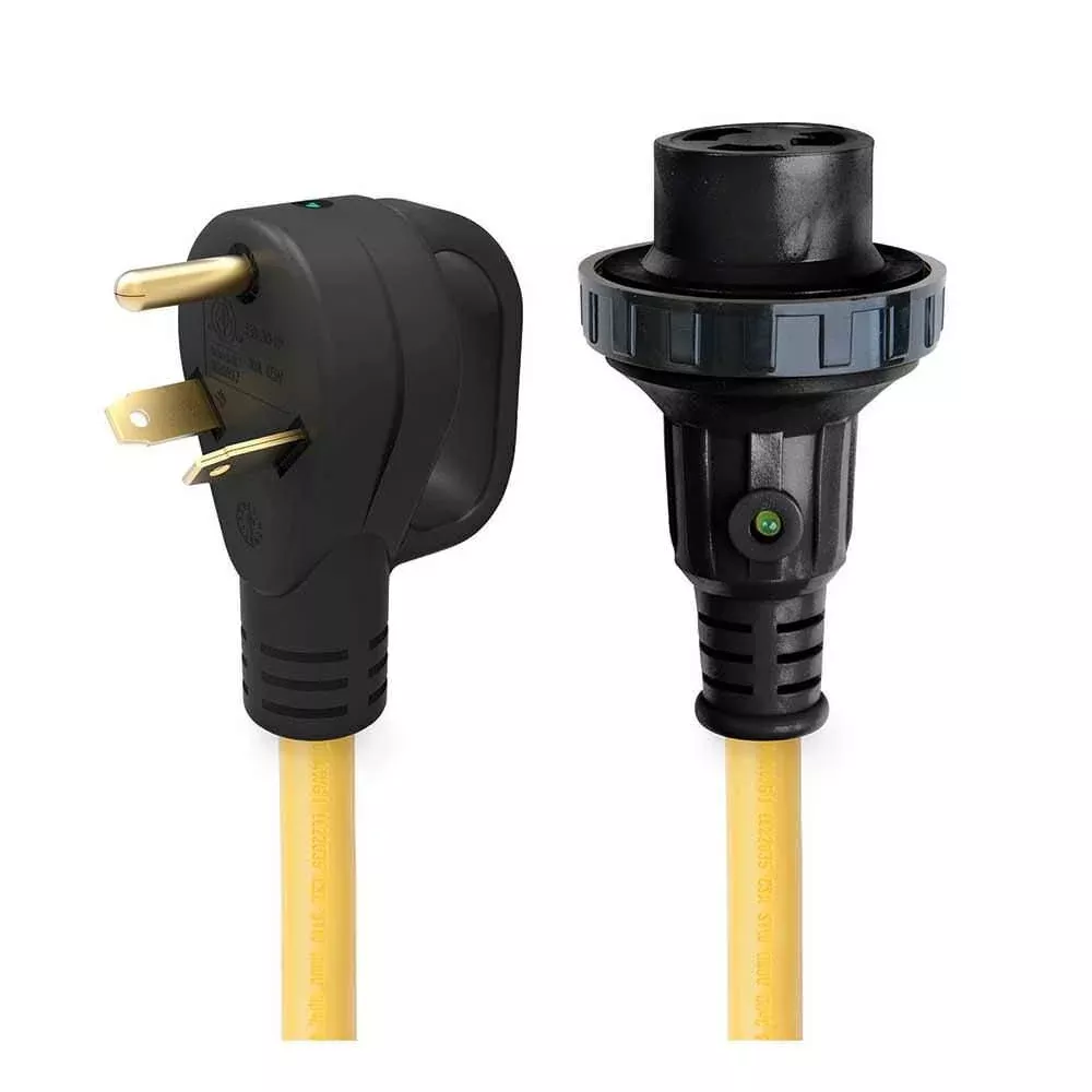 25’ 30 Amp Detachable Power Cord with Handle & Indicator Light