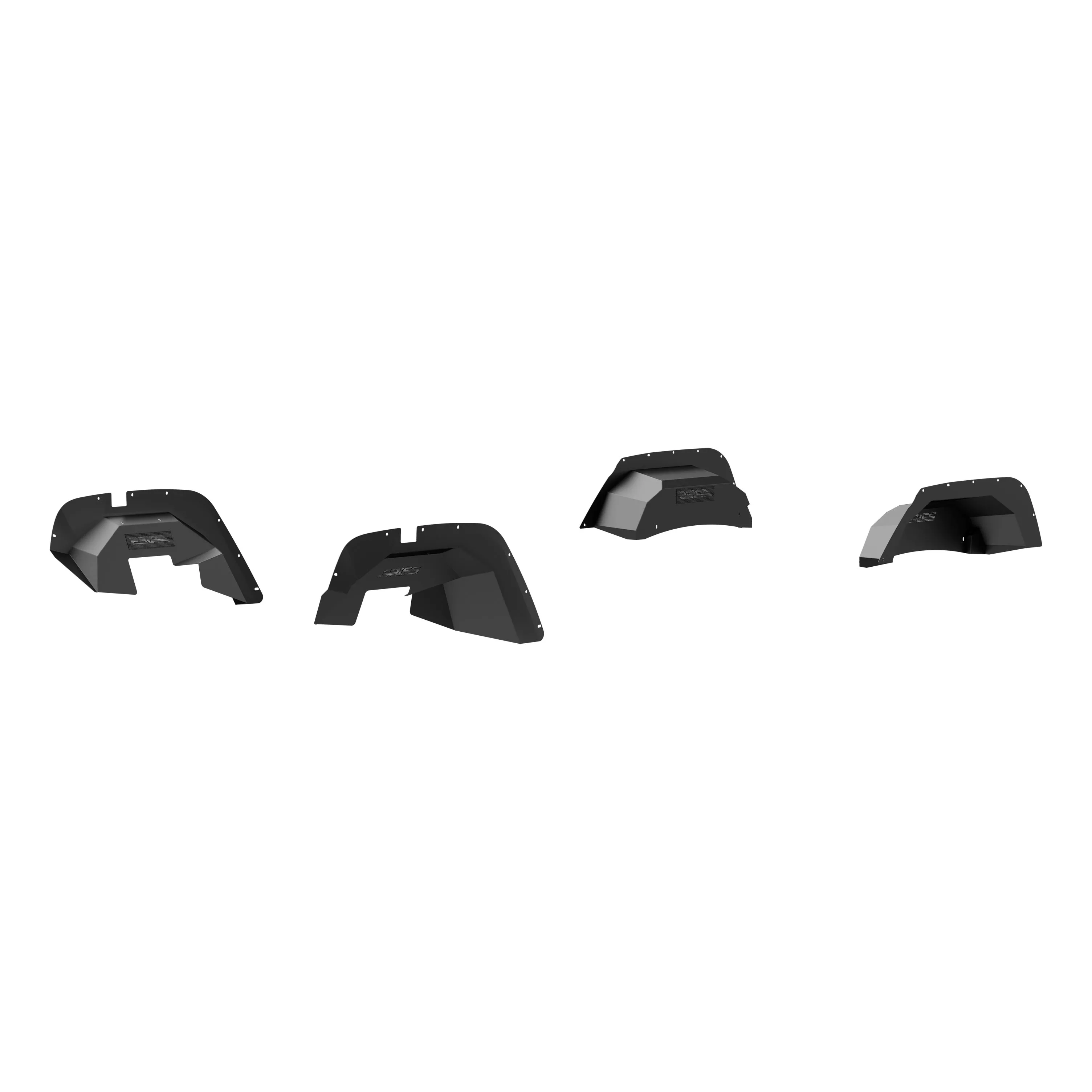 2500450 - Black Aluminum Front and Rear Jeep Wrangler JK Inner Fender Liner Wheel Well Guard Covers - 2018 Jeep Wrangler JK and more