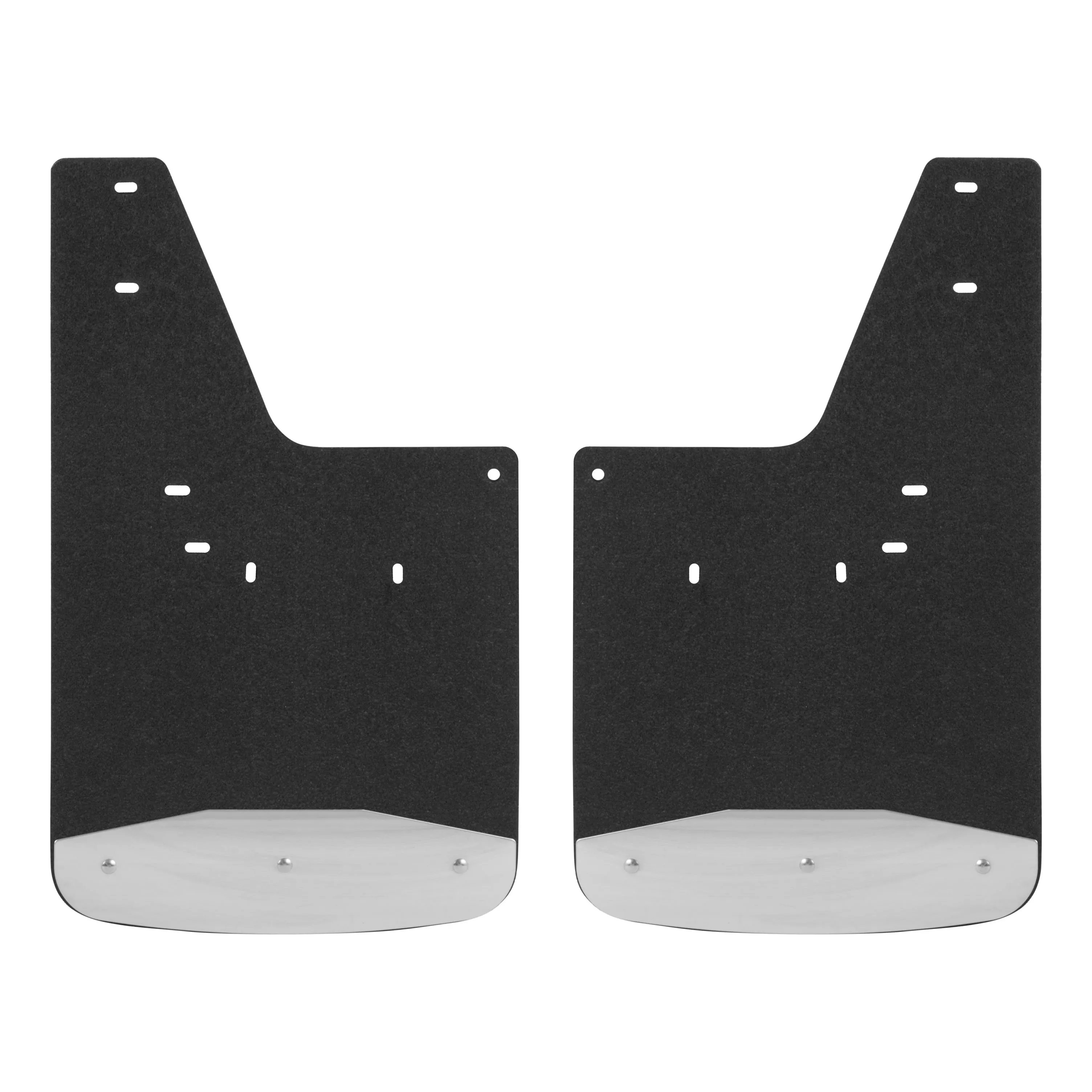 250930 - Front 12-Inch x 20-Inch Textured Rubber Mud Guards, Select Dodge, Ram 1500, 2500, 3500, 2 Flaps - 2011-2026 Ram 2500 and more