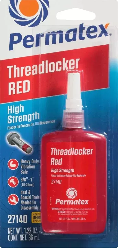 27140 Permatex High Strength Threadlocker Red 36 Ml