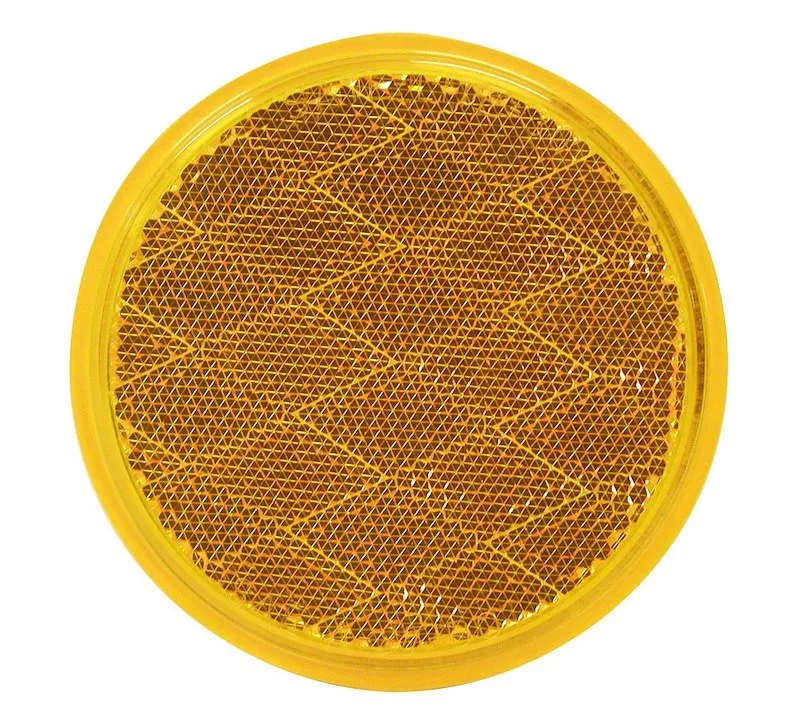 3" Stick On Round Reflector Amber