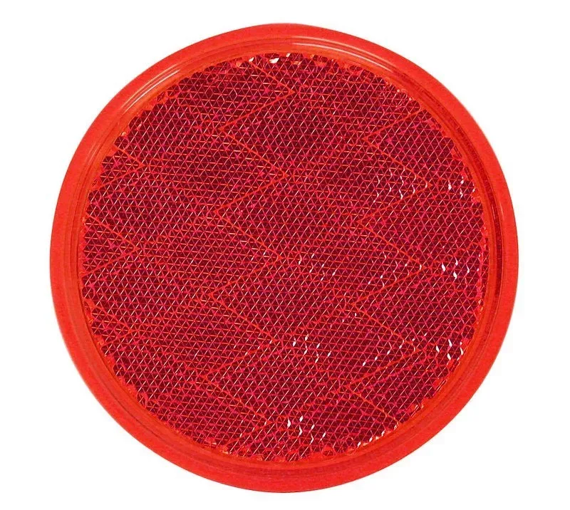 3" Stick On Round Reflector Red