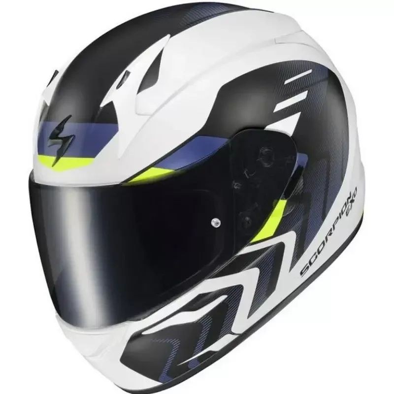 32-4024 Scorpion Exo Exo-R320 Full-Face Helmet Alchemy White/Blue/Hi-Viz Md